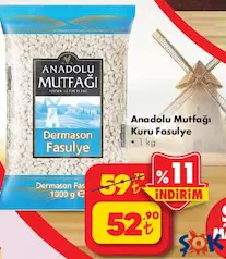 ANADOLU MUTFAĞI KURU FASULYE 1 KG ANADOLU MUTFAĞI KURU FASULYE 1 KG